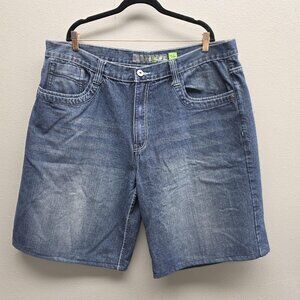 MLife Denim Shorts Mens 44 Blue Jean Embroidered Pocket Bermuda Relaxed Fit